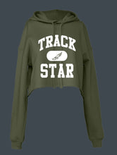 Load image into Gallery viewer, TRACK STAR Women&#39;s Cropped Fleece Pullover Hoodie
