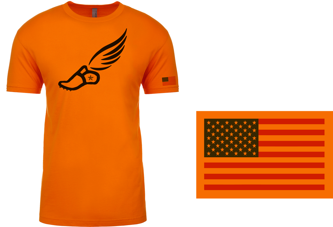 TRACKSTAR by Noey Classic Orange Track Spike Black Logo: Flag