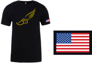 TRACKSTAR by Noey Black Track Spike Gold Logo: Flag