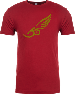 TRACKSTAR by Noey Cardinal Red Track Spike Gold Logo