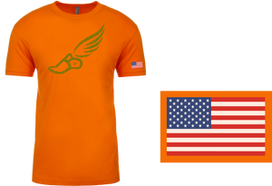 TRACKSTAR by Noey Classic Orange Track Spike Gold Logo: Flag