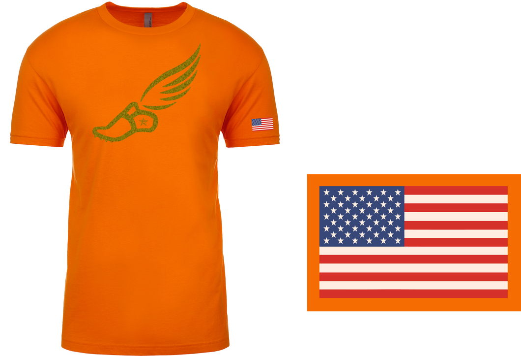 TRACKSTAR by Noey Classic Orange Track Spike Gold Logo: Flag
