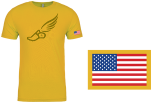 TRACKSTAR by Noey Gold Track Spike Gold Logo: Flag