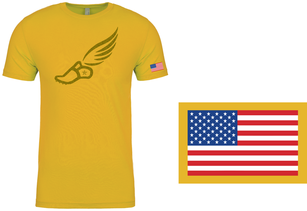 TRACKSTAR by Noey Gold Track Spike Gold Logo: Flag